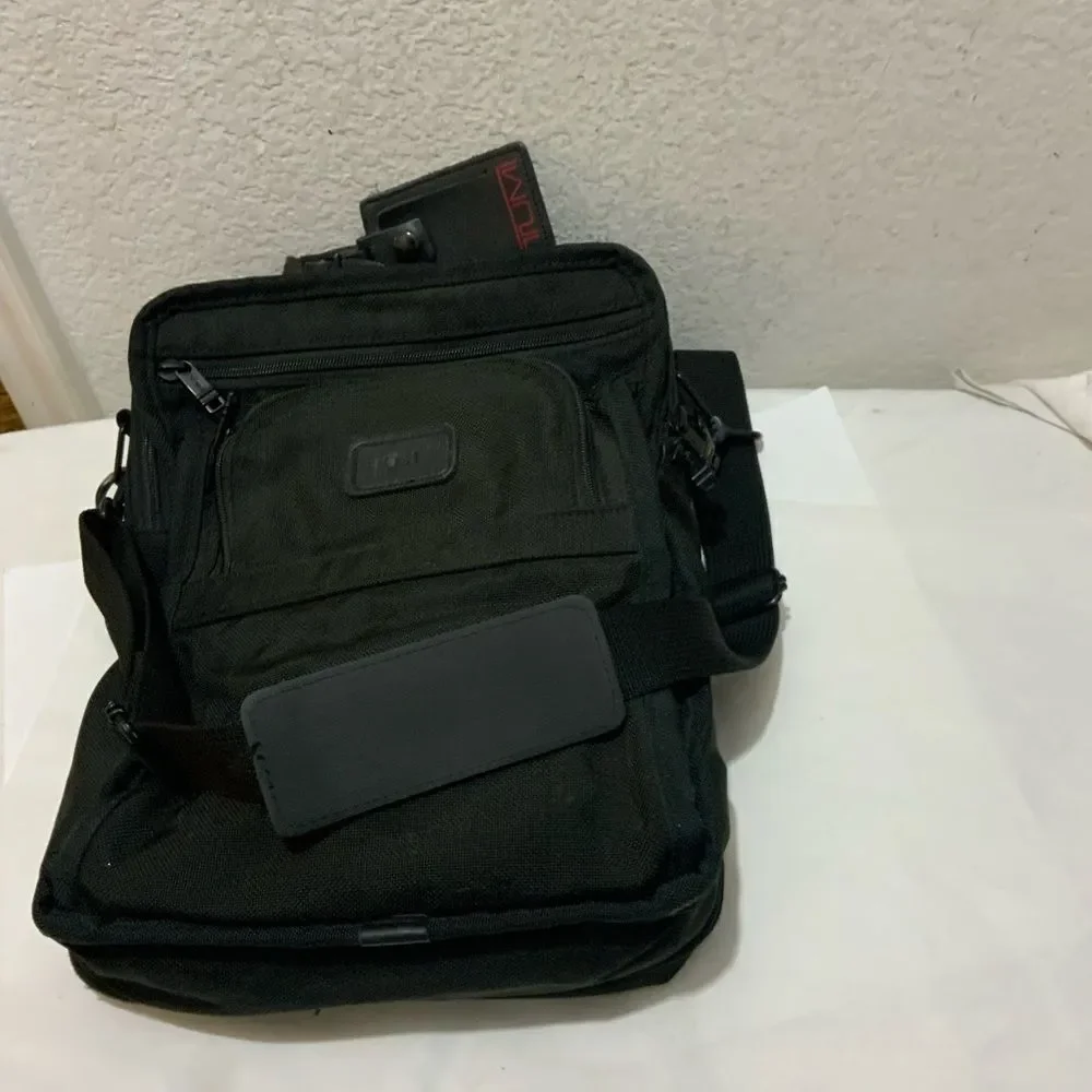Tumi USA Crossbody Shoulder briefcase Bag  Nylon Black H15x W11”x D 6”